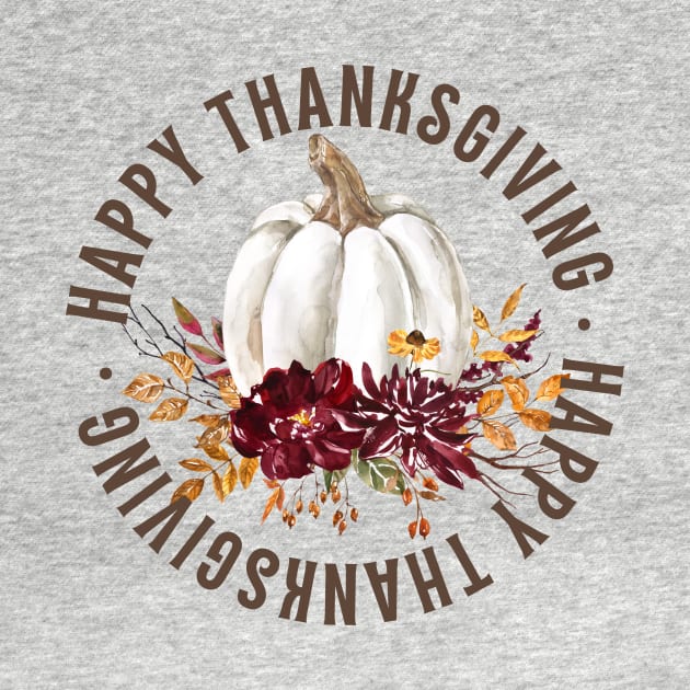 Happy Thanksgiving Simple Basic Fall Rustic Vintage Tee by NostalgiaUltra